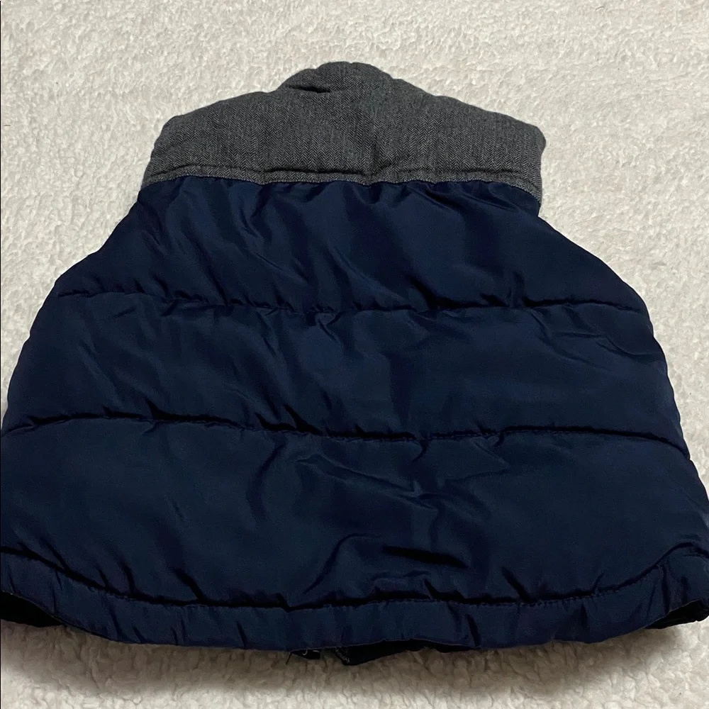 BABY GAP boys Sz 18mo - 24mo puffer vest navy / grey waterproof and lined ¥